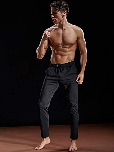 NELEUS Men's Athletic Running Tapered Pants - Large / 7006# Black