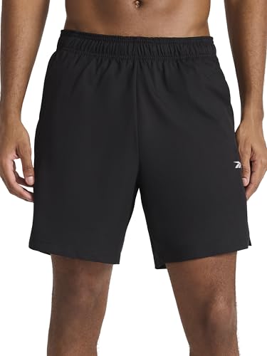 Reebok Men's Warm Up Training 7” Shorts - Large Black, Performance Stretch Fabric