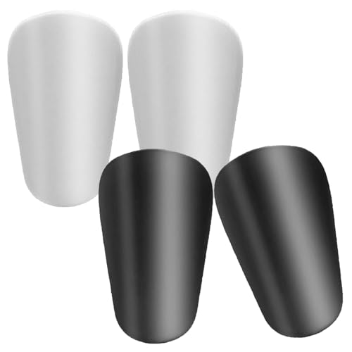 Mini Soccer Shin Guards - Lightweight Protection for Toddlers, Kids, Adults - Black & White