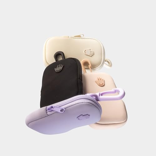 Touchland Black Zippered Hand Sanitizer Pouch with Snap Hook - Attachable Bag Accessory for 1 FL OZ Touchland
