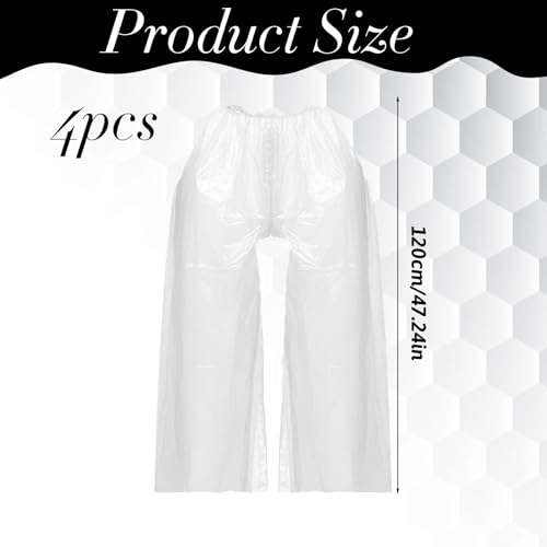 4 Pack Disposable Waterproof Rain Pants with Shoe Covers