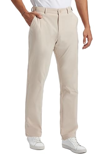Zooxing Men's Golf Pants Lightweight Quick-Dry Anti-Slip 34W x 30L Khaki