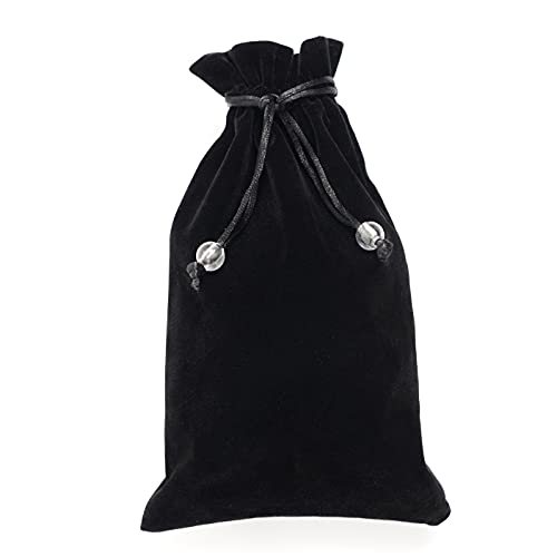 Velvet Drawstring Pouch - 5.5x9 Inches, Black Gift Bag