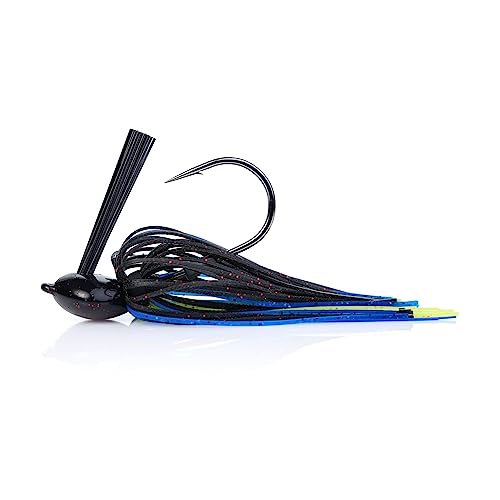 Flipping Fishing Jig with Heavy Weedguard - 1/2 oz, 5/0 Hook, Black Blue