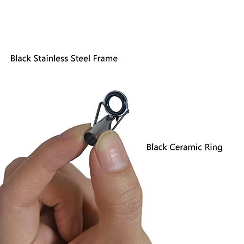 8pcs Fishing Rod Tip Repair Kit - Black Small Tips