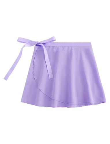 Girls' Ballet Wrap Skirts - 3-Pack Chiffon Tie Waist 5-6 Years Purple