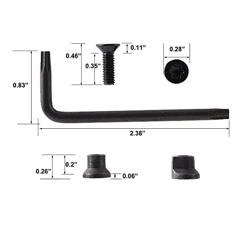 KeyMod Screws and Nuts Set - Pack of 6 with Torx Wrench
