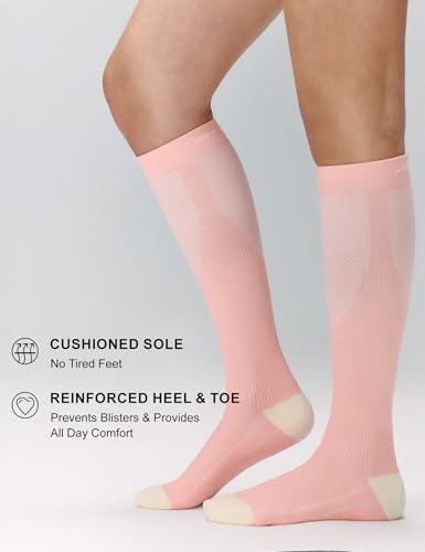 FITRELL 3 Pairs Compression Socks for Women & Men 20-30mmHg - Cozy Small-Medium