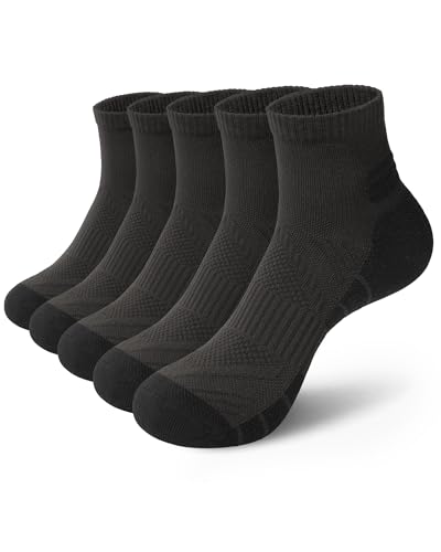 Quarter Hiking Socks for Women - Ankle Compression Socks, Satin Black