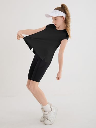 Kids Short Sleeve Athletic Shirt - 13-14 Years, Black