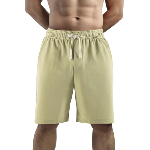 Mens Casual Athletic Shorts with Pockets - Light Gray, Medium