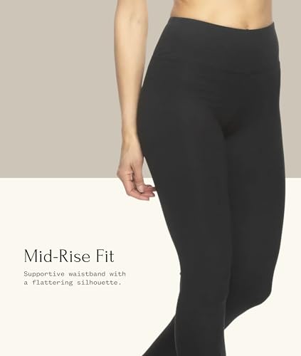 Felina Women's Sueded Athletic Leggings with Slimming Waistband - Watercolor Flower Medium