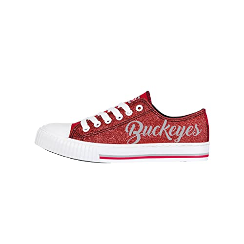 Ohio State Buckeyes Low Top Canvas Sneakers - Team Color Glitter