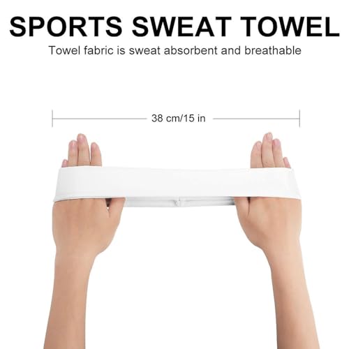 Custom Sports Headband - Personalized Sweat-Wicking Hair Band - Solid White