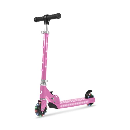 Light-Up Kids Kick Scooter with Adjustable Handlebar, Easy-Folding Design