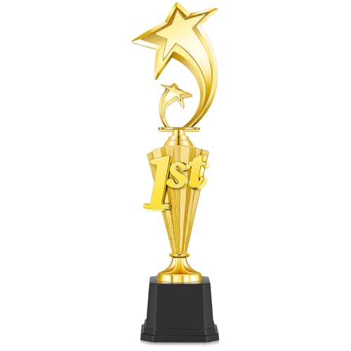 Foilswirl 15-Inch First Place Trophy - Classic Gold Award with Black Base