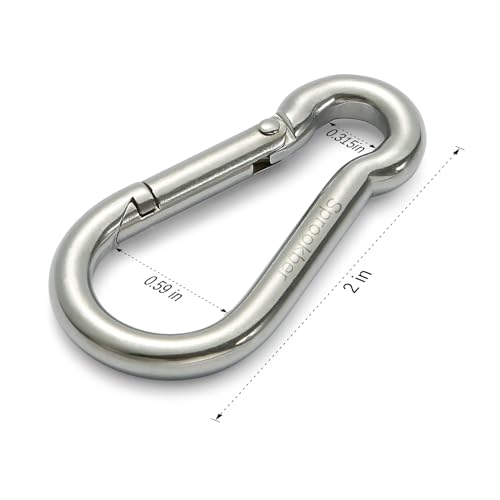 Heavy Duty Stainless Steel Carabiner Snap Hook - 2 Inch Set of 4