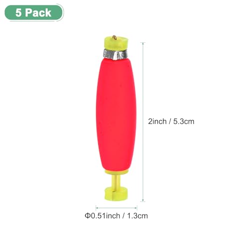 Weighted Fishing Bobbers - EVA Foam Clip-on Floats, Red, 2"