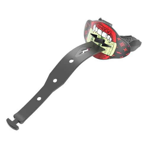 Shock Doctor Money Mouth Lux Lipguard Football Mouth Guard with Strap - Unrestricted Breathing, Impact-Resistant, Braces Friendly