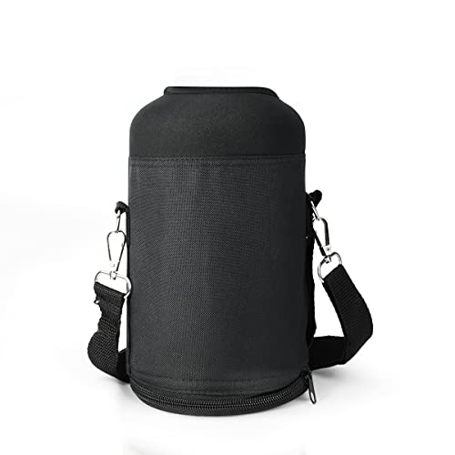 BUZIO 64oz Insulated Water Bottle Sleeve with Strap - Black, Durable & Portable