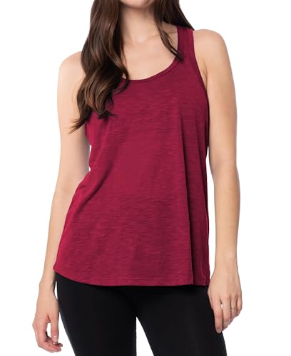 Sexy Basics Women's Everyday Flow Burnout Slub Racer Back Tank 5 Pack – Black, Peach, Veri Peri, Viva Magenta, Navy