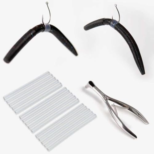 Wacky Rig O-Ring Tool Kit with 15 Silicone Tubing Sizes for Fishing Worms