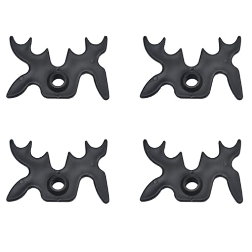 Portable Billiard Cue Bridge Head - 4 Pack Black Plastic