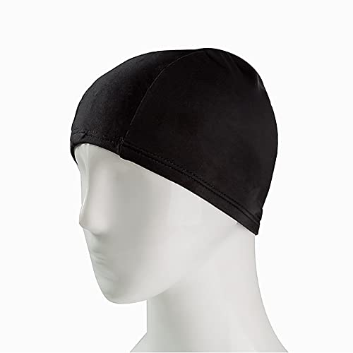 2 Pcs Unisex Polyester Swim Caps for Long Hair - Black & Pink