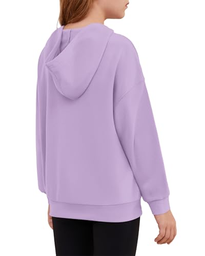 Girls Hoodies Kids Cute Light Purple Hooded Sweatshirt 11-12 Years