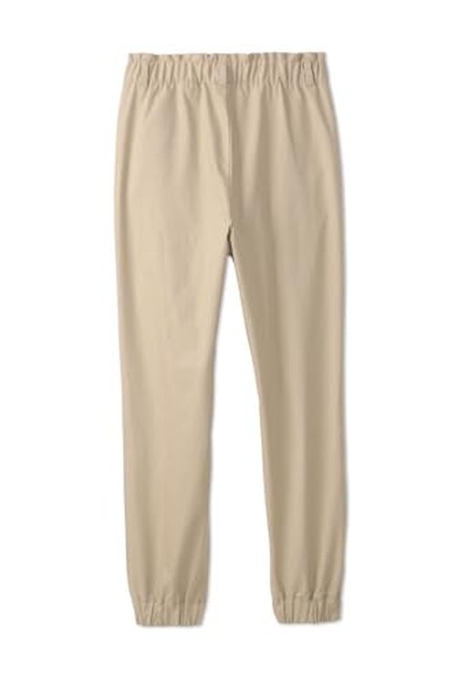 French Toast Girls' Stretch Twill Jogger with Paper Bag Waist, Khaki, 5