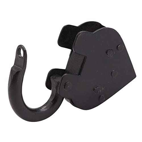 Vintage Style Lock/Antique Reproduction Heart Padlock with Two Skelton Keys/Black Powder Coted Hand Forged Padlock for Old Trunk, Wine Rack, Shade, Barn, Gate