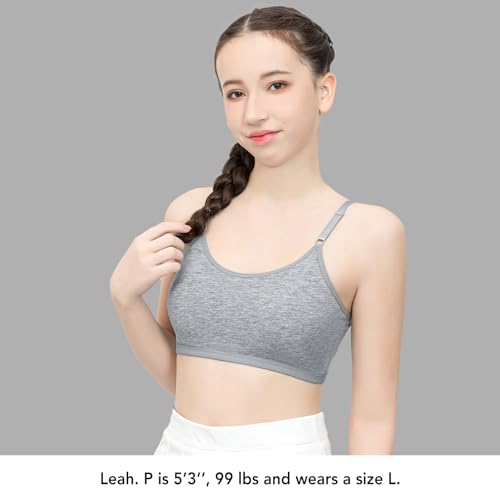 Sport Cami Teens Girls Training Bras 10-16 XX-Large Black/White/Grey/Nude Soft Cotton Brand SALIA GIRL