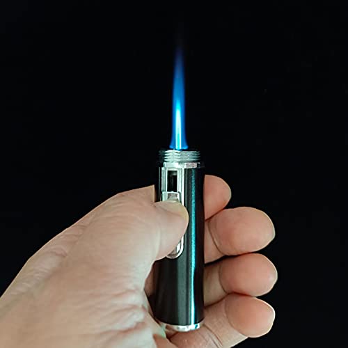 PINDA 2 Pack Torch Lighters Refillable Butane Jet Flame Windproof Adjustable Lighters (Gas Not Included) Black