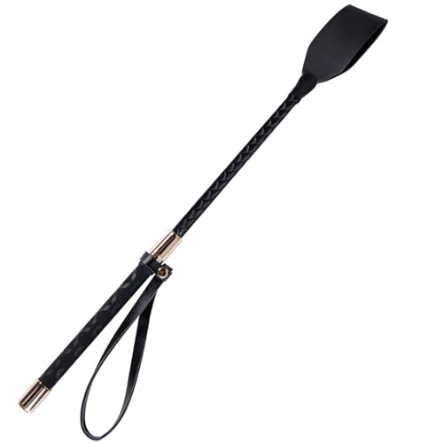 18 Inch PU Leather Riding Crop - Gold Style A