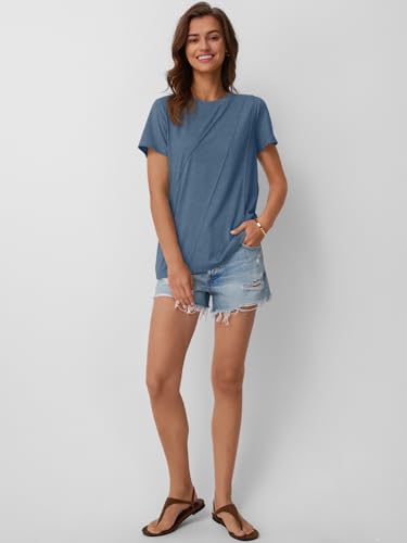 Women's Summer Short Sleeve Crewneck T-Shirt - Navy, Large