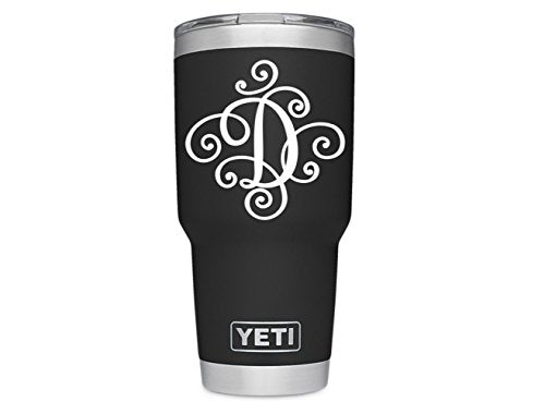 Die Cut Monogram Decal Sticker - Letter D, White