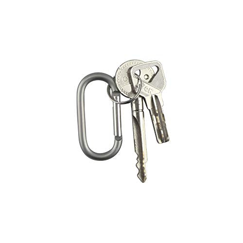 Aluminum Oval Carabiners Clips - 6 Pack Grey Keyring Hooks