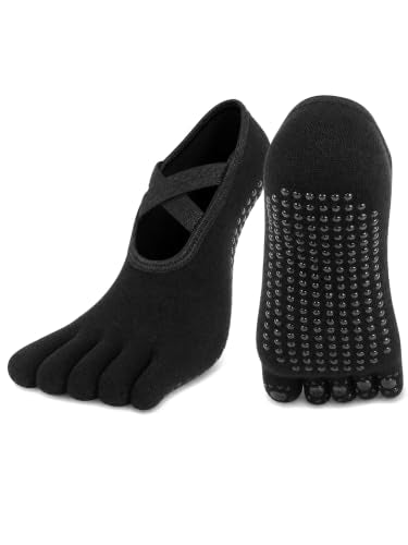 Non-Slip Yoga Pilates Socks for Women - 1 Pair Black