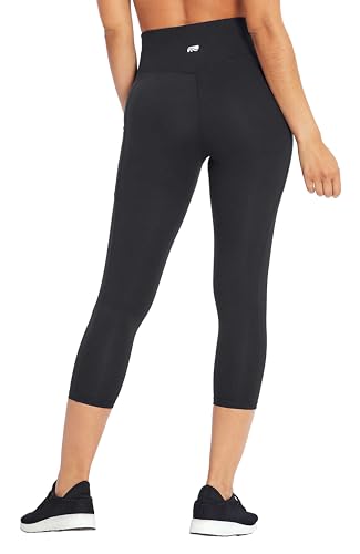 Marika Women's High Waist Tummy Control Mid-Calf Leggings Black Large