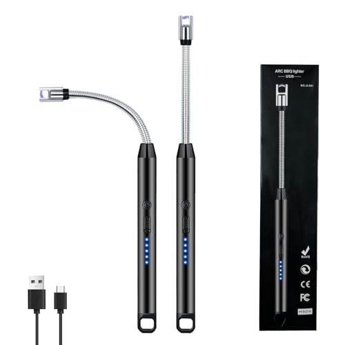 Electric Candle Lighter with 360° Flexible Neck - Black - 2 PCS