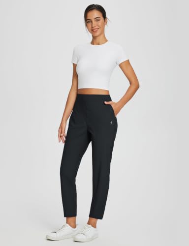 Lightweight Stretch Travel Pants with Zip Pockets - Large/Black