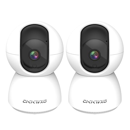 2.4&5G WiFi Indoor Security Camera, 2K HD Pan/Tilt Cameras for Home Security, Baby Monitor, Pet Camera,IR Night Vision,2-Way Talk, Motion Detect, TF Card & Cloud Storage (2 Pack)