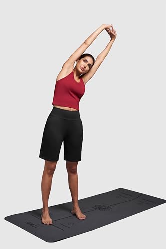 Alaroo Women's High-Waisted Bermuda Shorts - Knee Length Athletic Running Yoga - Black, XX-Large