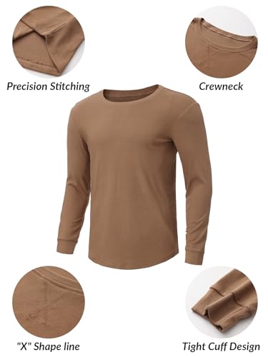 Men's Thermal Long Sleeve Crew Neck Undershirt - XX-Large Khaki
