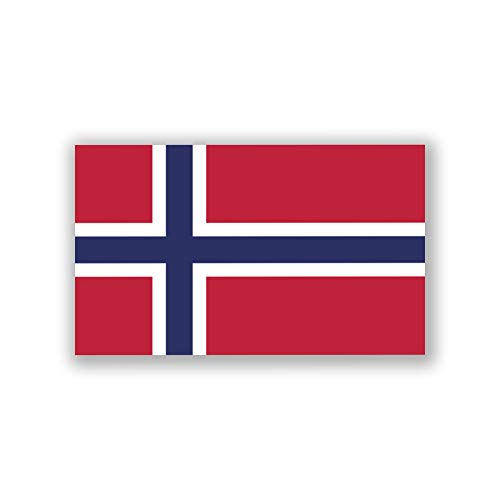 Norway Flag Vinyl Decal Sticker - 5x3 Inch Weatherproof 2-Pack