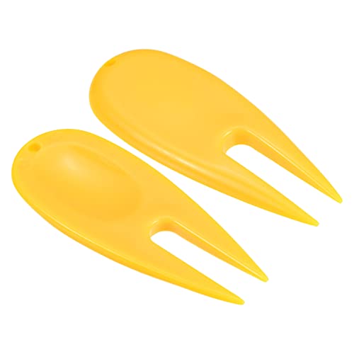 Golf Divot Tool with Ball Marker - Lightweight Plastic, Yellow