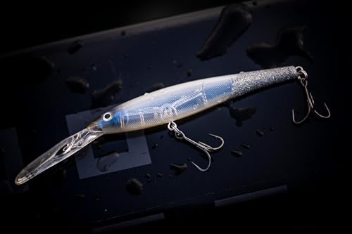 Flicker Minnow Crankbait Fishing Lure - 3 1/2 Inch, 1/3 oz - Pearl White