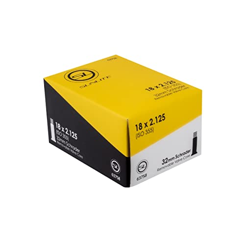 Sunlite 18x2.125 / 32mm Schrader Valve Bicycle Tubes (Black) – Standard Sunlt