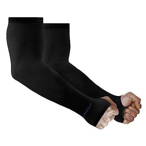 UV Protection Cooling Arm Sleeves for Sports - 1 Pair Black