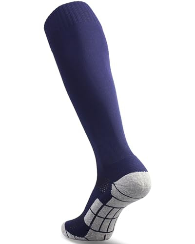 Navy Blue Soccer Socks - Knee High Team Sport Socks for Kids & Adults - 1 Pair - X-Small
